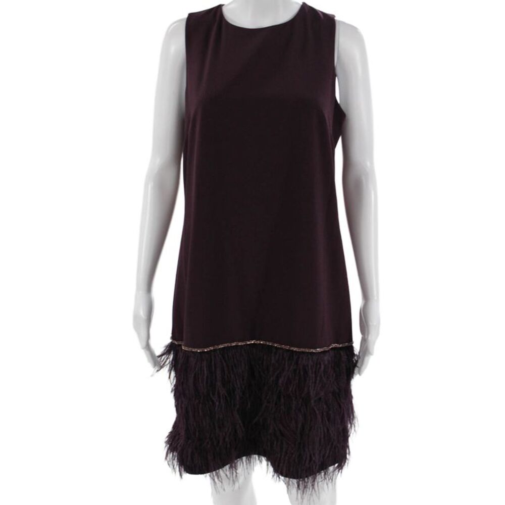 Tahari Womens Shift Dress Purple Sleeveless Round Neck Zip Short Size 10 - Picture 1 of 7